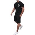 thumbnail image 4 of RUTAYY Men's Outfits Summer Coconut Print Short Sleeve T-Shirts Shorts with Pocket Breathable Daily Wear Holiday Chic Clothing Sets, 4 of 7