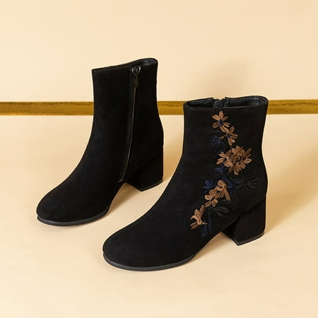

NECHOLOGY Boot Stretcher Women Calf Women s Plus Fluff Fashionable Round Head Ethnic Style Women Boots Wide Calf Size 11 Yellow 6.5