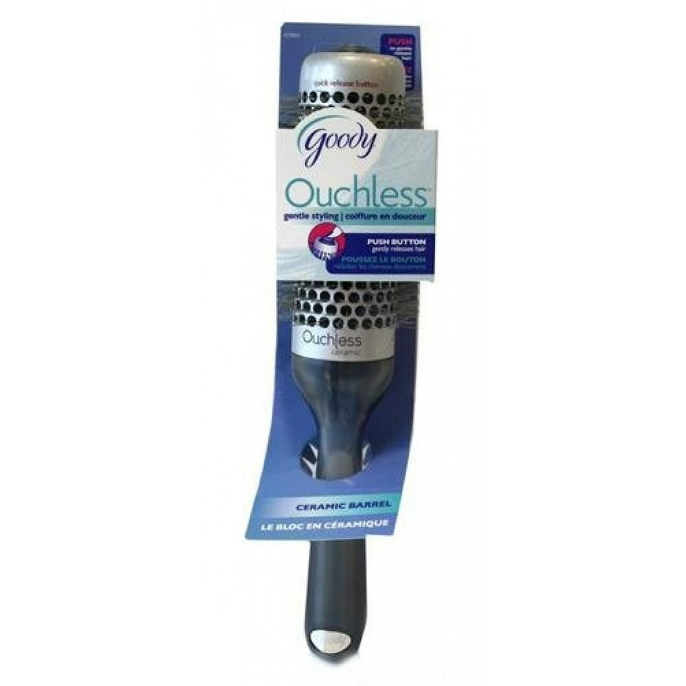 Goody Ouchless Ceramic Barrel Round Retractable Bristles Straightening
