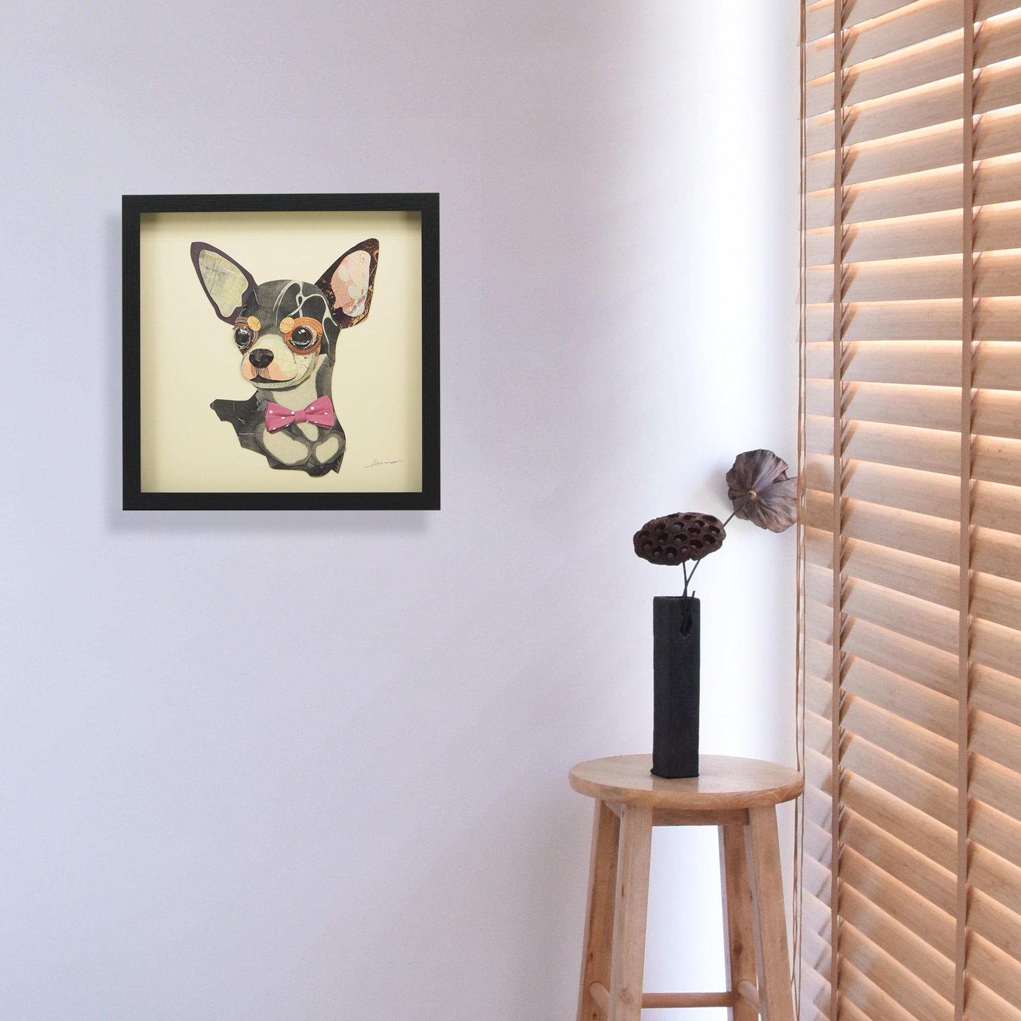 Empire Art Dog Animals & Insects Framed Mixed Media Art, by Alex Zeng