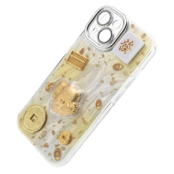HONITANO Cute Kitten Cat Phone Case Clear Protective Shell with Unique Lucky Cat Design