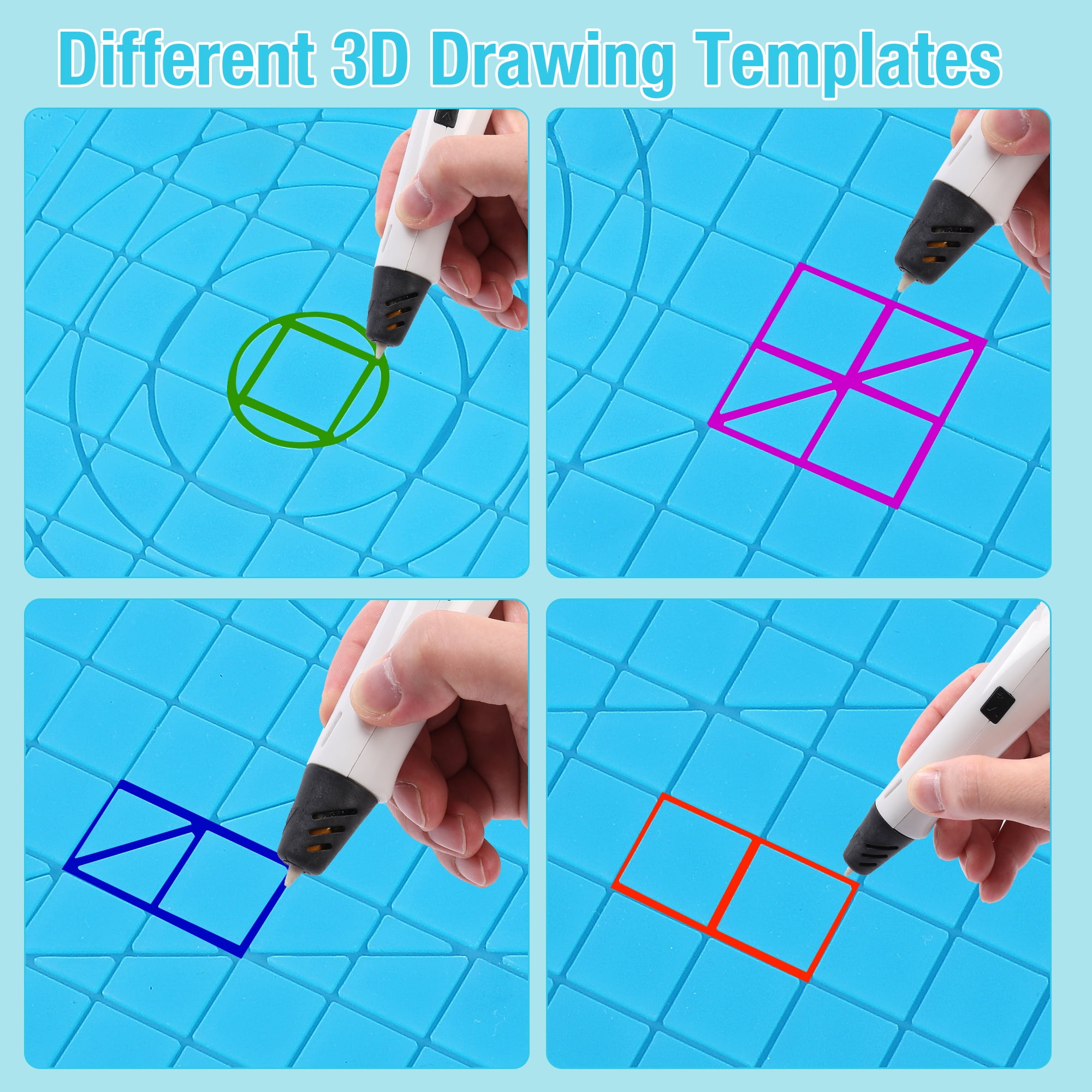 3D Printing Mat Durable Flexible Template Drawing Tools Finger Protectors 3D  Pen Mat Silicone Pad 3D Pen Stencils - AliExpress