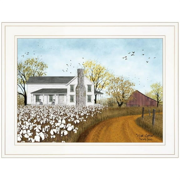 "High Cotton" By Billy Jacobs, Ready to Hang Framed Print, White Frame