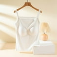 thumbnail image 3 of Elabch Tank Top with Built in Bra for Women Cotton Sleepwear Top Casual Solid Summer Tank Tops White L, 3 of 7