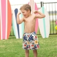 thumbnail image 4 of FORMRS Boys Swim Trunks Quick Dry Mesh Liner Boardshorts Sizes XS-XL, Red Japanese Floral Pattern, 4 of 7