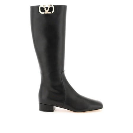 

Valentino garavani vlogo type leather boots