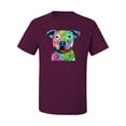 thumbnail image 2 of Neon Rainbow Trippy Cute Pitbull Dog Straight at You Dog Lover Men's Graphic T-Shirt, Maroon, 4XL, 2 of 3