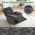 thumbnail image 6 of Farini Small Swivel Rocker Recliner Chair for Adult, Velvet Recline Sofa Chair with Footrest for Bedrooms, Living Rooms & Small Spaces, Dark Gray, 6 of 9