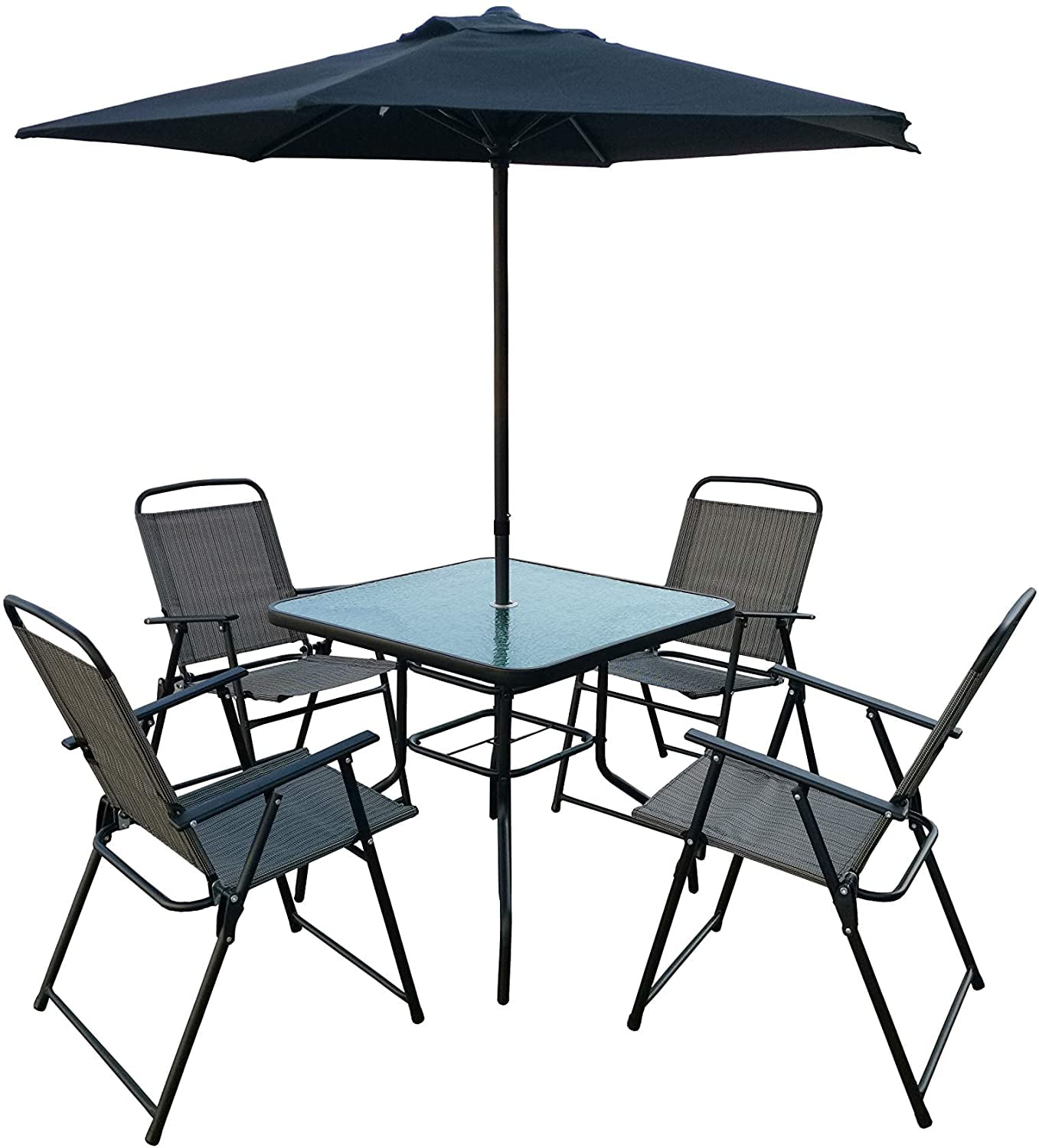 Homewell 6Piece Outdoor WeatherResistant Dining Funiture Set for Patio, Balcony, Deck, Table