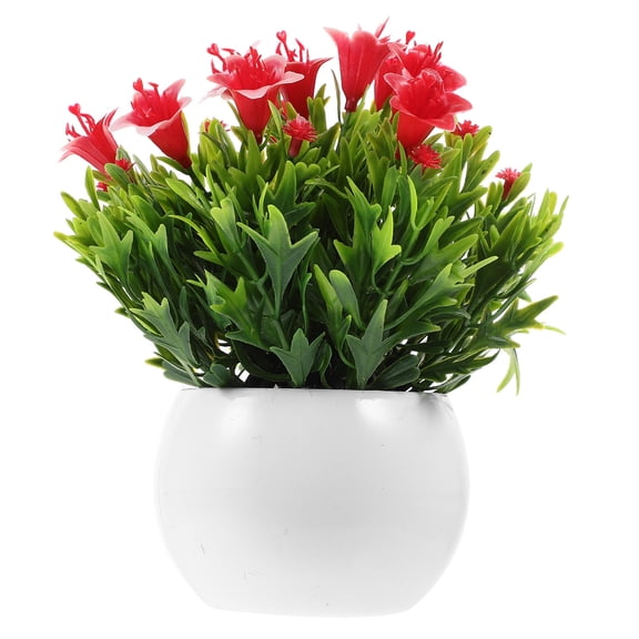 ELAYARD Red Artificial Potted Plant for Decor Faux Plant in Pot Perfect Housewarming Gift 15.0 Inches
