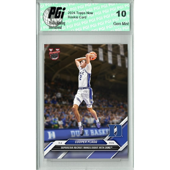 Cooper Flagg 2024 Bowman University U Now #1 Rookie Card Duke Blue Devils PGI 10