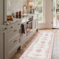 thumbnail image 5 of GENIMO 5'x7' Area Rug for Living Room, Machine Washable Non Slip Low Pile Rug for Bedroom Dining Room, Vintage Floral, Soft Pink, 5 of 7
