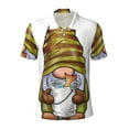 thumbnail image 2 of Daiia Fishing Gnome Fisherman Pattern Men’s Polo Shirts,Solid Deck Shirt,Classic Fit, Breathable Cotton Polo for Casual and Sport Wear-Large, 2 of 7
