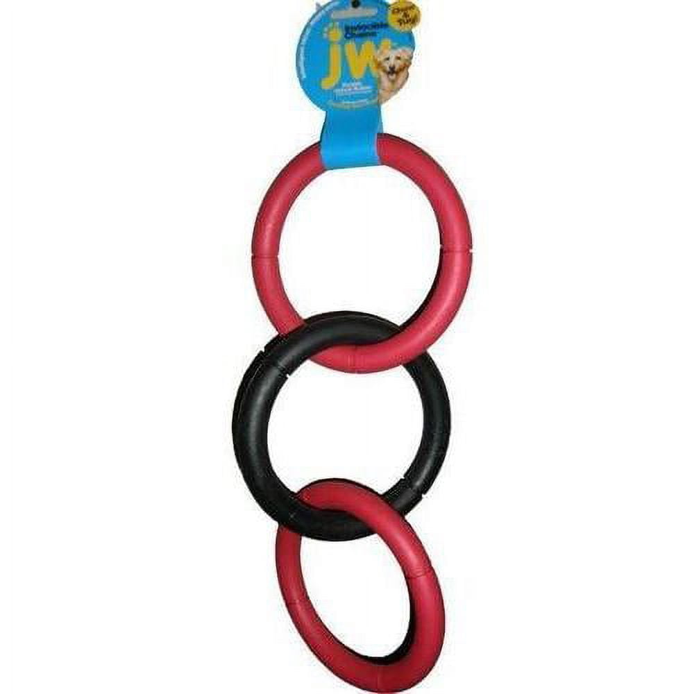 Invincible Chain Dog Toys Large Durable Rubber 3 Ring 17" Long XL Tough Dogs Toy