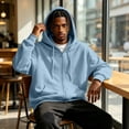 thumbnail image 5 of Mens Oversized Hoodie Big and Tall Full Zip Fleece Hooded Sweatshirt Long Sleeve Solid Color Casual Jacket Front Pockets, 5 of 9
