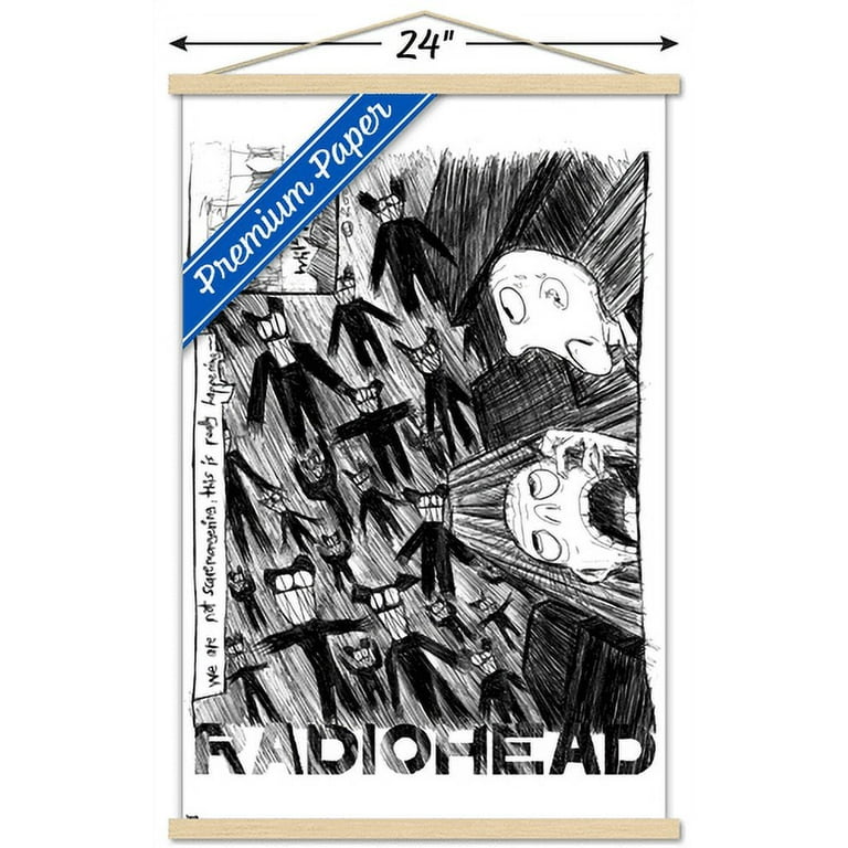 Radiohead - Scribble Wall Poster with Wooden Magnetic Frame