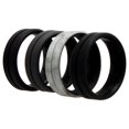 thumbnail image 1 of Juego de anillos de boda de silicona BR de línea media - Mármol de ROQ para hombres - Anillo de 4 x 14 mm, 1 of 1