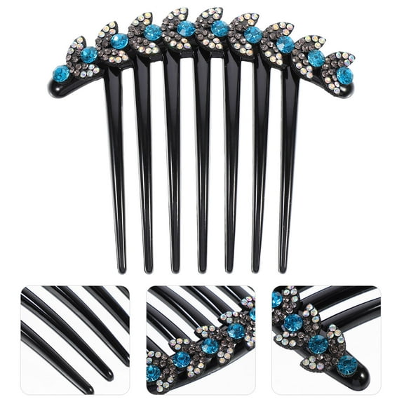 MLINS  Rhinestone Hair Stick Fork Hairpins Accessories Thick Women's Bride Black