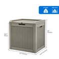 thumbnail image 6 of Dextrus 32 Gallon Deck Box, Indoor Outdoor Storage Box for Patio Furniture, Pool Accessories, Garden Tools,, Waterproof Resin Rattan with Lockable Lid and Side Handles (Brown), 6 of 6
