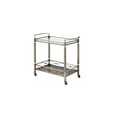 thumbnail image 2 of Antique Serving Cart - 2 Tiered Metal Bar Cart with Glass Shelves - Decorative Kitchen Cart - Gold Finish, 2 of 8