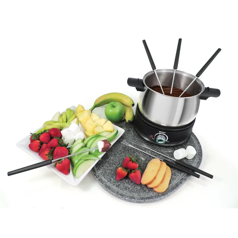 3-Liter Electric Fondue Set 1500W with 8 Stainless Steel Forks