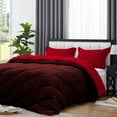 thumbnail image 4 of D.N.G. BEDDINGS 5 Piece Luxury Reversible Diamond Pattern Comforter Set Premium Super Soft, All Season 800 TC, 100% Egyptian Cotton Twin/Twin XL Size Wine/Red Solid Color, 4 of 7