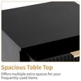 thumbnail image 5 of Hassch Modern Fluted Nightstand with 2 Drawers & Open Shelf, Black Compact Bedside Table for Small Bedrooms/Home Office, 15.75"L x 17.72"W x 27.56"H, 5 of 10