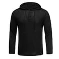 thumbnail image 6 of AZoiNM Men's Urban Fashion Hoodie, Casual Button-Down Sweatshirt, Lightweight Long Sleeve Hooded Pullover for All Seasons, 6 of 10