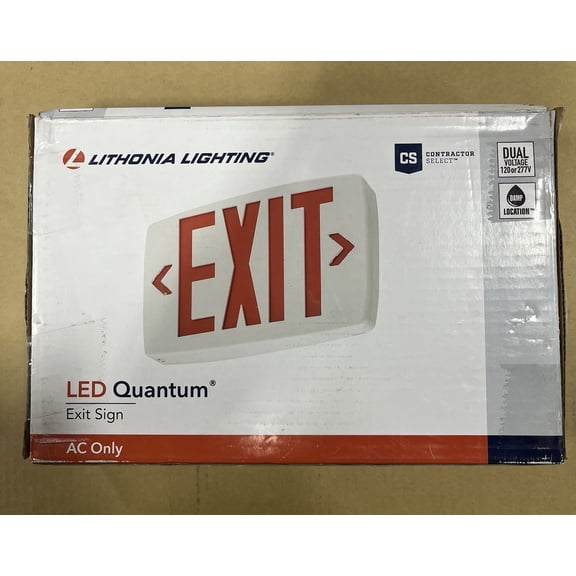 Lithonia Lighting LQM S W 3 R 120/277 M6 Integrated LED White and Red Exit Sign