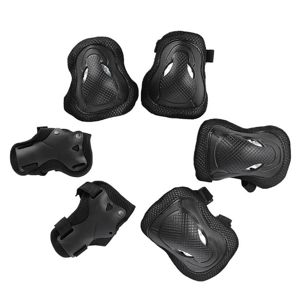 EeaseMX Kit de protección deportiva de 6 piezas, rodilleras, coderas y muñequeras, talla M, color negro.
