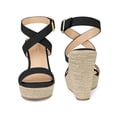 thumbnail image 6 of BLISSFUL STEP Slingback Crisscross Espadrille Wedge Heels Sandals for Women Black 7, 6 of 7