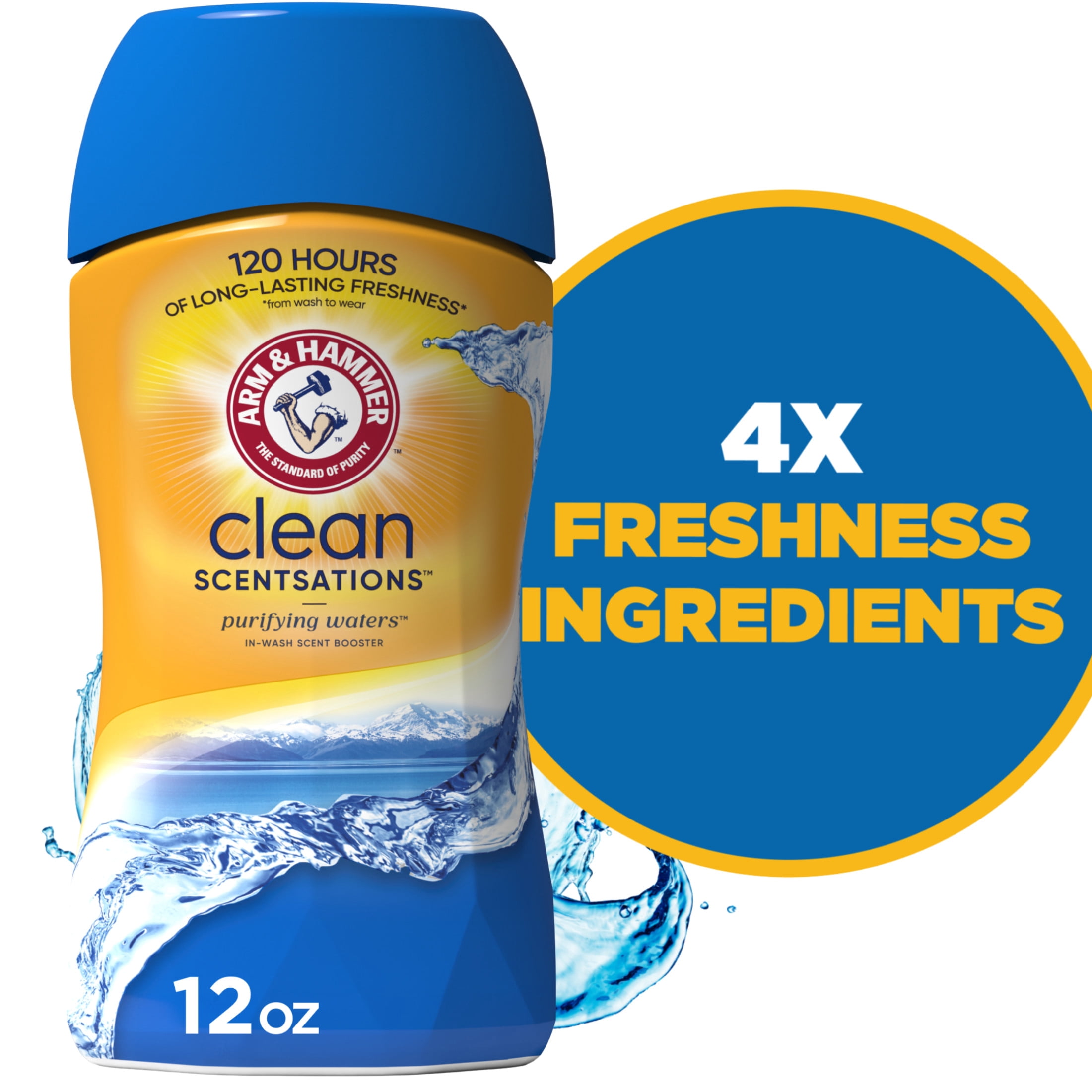 ARM & HAMMER Clean Scentsations In-Wash Scent Booster, Laundry Scent Booster Purifying Waters scent, 12 Oz