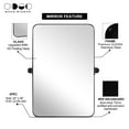 thumbnail image 5 of MOON MIRROR 22"x30" Pivot Mirror for Bathroom, Modern Black Rectangle Wall Mirror, Premium Pine Wood Frame Titling Mirrors Hangs Vertical, 5 of 6