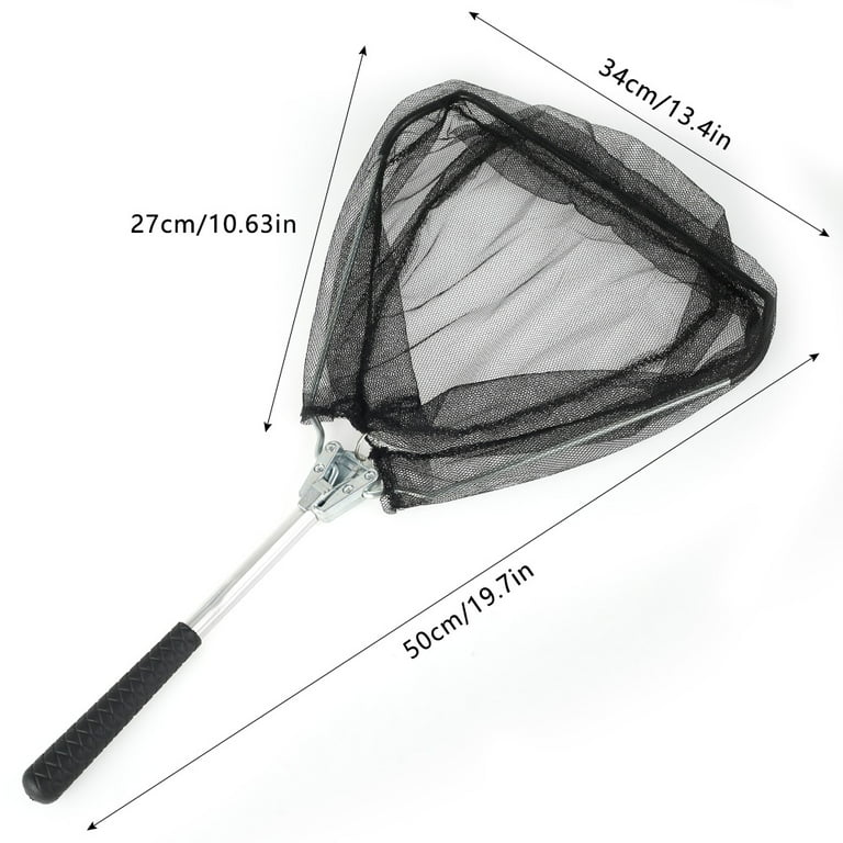 HOTBEST Portable Floating Fishing Net Triangular Fly Fish Landing Net  Foldable Collapsible Rod Safe Fish Catching Releasing Trout Bass Net  Durable