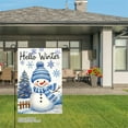 thumbnail image 3 of JOOCAR Hello Winter Snowman Garden Flag for Winter Christmas Home Outdoor Garden Yard Door Decor 12x18 inch, 3 of 5
