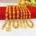 thumbnail image 2 of QQTDFG 3 Types 24K Yellow Gold Plated Fashion Eyes Chains Necklace for Men Women 24"-4mm 24" 17g, 2 of 9