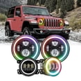 thumbnail image 4 of Faro de coche Faros delanteros LED de 7 pulgadas y luces antiniebla de 4 pulgadas, kit de faros delanteros redondos y luces antiniebla con haz alto/bajo DRL de repuesto para Jeep Wrangler JK Dodge Chr, 4 of 8