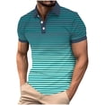 thumbnail image 2 of VgaVtl Mens Polo Shirt Summer Big and Tall Short Sleeve Casual Button Shirts for Men Striped Collared Vacation, 2 of 5