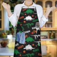 thumbnail image 6 of Black Rawr Dinosaur Skeleton Pattern Apron-Garden Aprons for Women with Pockets-Cotton Linen Waterproof Kitchen Cooking Gardening Aprons Adjustable for Kitchen,Cooking,BBQ and Salon 33x27 Inch, 6 of 7