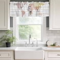 thumbnail image 3 of World Map Rod Pocket Curtain Valance, Farmhouse Abstract Illustration Wooden Grain Farmhouse Window Valance for Living Room, Bedroom, Kitchen 42"W x 18"L, 3 of 9