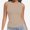 Beige, variant on Women's Crewneck Racerback Ribbed Tank Tops Summer Basic High Neck Sleeveless Slim Fit Crop Tops