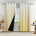 thumbnail image 2 of Aofoto Blackout Curtains with Thermal and Sound Reducing for Bedroom, Yellow Striped Printed Drapes,2 Panels,42x63 inches, 2 of 5