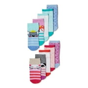 Wonder Nation Girls Panda No-Show Socks, 10-Pack, Sizes S-L