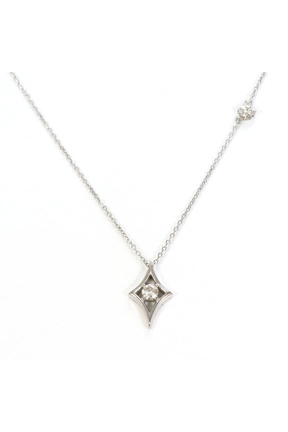 Pre-Owned 18K (18-karat white gold) necklace with 0.13ct diamond, total weight 1.3g, 41cm...