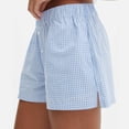 thumbnail image 6 of DHFJKG Women's Shorts Cute Soft Plaid Print Button Front Loungewear Bottoms Elastic Waist Summer Casual Beach Shorts Versatile Trousers, 6 of 7