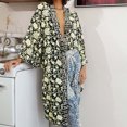 thumbnail image 4 of LOVZFMLL Cardigan pour Femmes Kimono Fluide Cardigan Robe Ouverte Blouse en Mousseline Imprimée Hauts Amples, 4 of 9