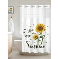 thumbnail image 3 of No Hook Shower Curtain, Sunflower Sunshine Small Shower Curtains with Snap in Liner, Pastoral Bees Farmhouse Floral Waterproof Washable Fabric Bathroom Curtain Sets, 36" x 78", 3 of 9