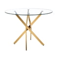 thumbnail image 1 of Diva Glass Star Dining Table, Round 36" with Tempered Glass Top and Polished Gold Stainless Steel Base – Showcasing a Unique Star-Inspired Design, Perfectly Sized for 4 People to Elevate Any Dining Sp, 1 of 3