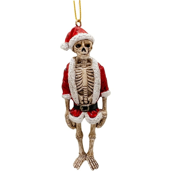 Scary Santa Claus Skeleton Halloween Skull Christmas Ornament