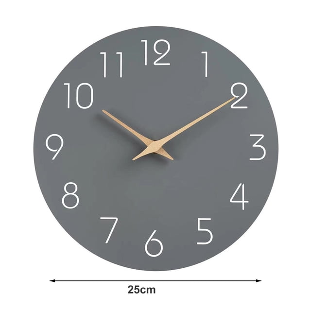 LINASHI Reloj de Pared Silencioso Reloj de Pared Silencioso Que No Hace Tictac Reloj Colgante de Madera con Pilas para el Hogar Baño Escuela Decoración de Oficina Reloj de Pared con Pilas